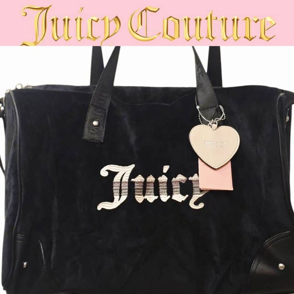 Juicy Couture Retro Vibe Velour Weekender- Liquorice‎